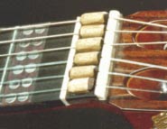 Abacus capos stored behind a zero fret.